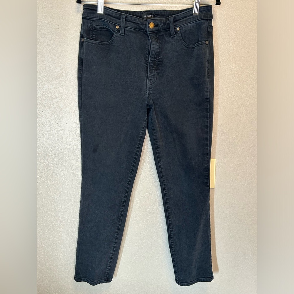 Talbots Women's Black Crop Straight Leg VN5214 Stretch Denim Jeans